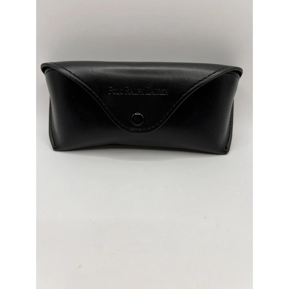 NEW Polo Ralph Lauren Glasses Sunglasses Case Semi-Hard Black Leather Snap